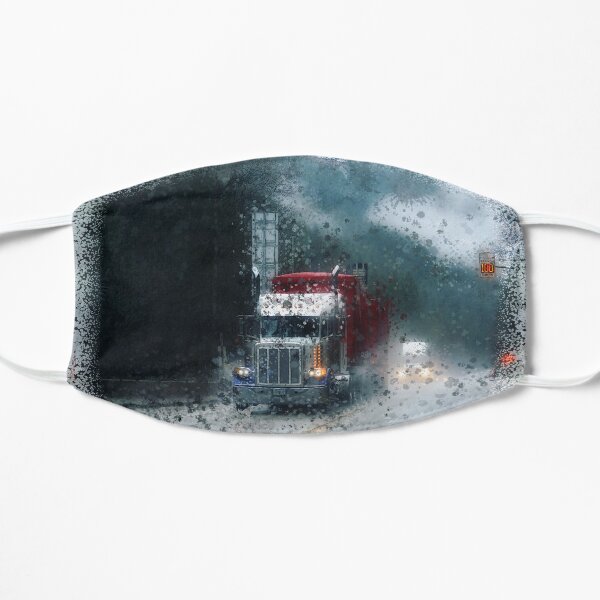Through the Rain - Trucker Art Flat Mask