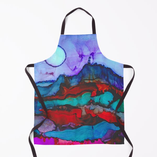 Item preview, Night in the mountains alcohol ink painting designed and sold by kittyvdheuvel.
