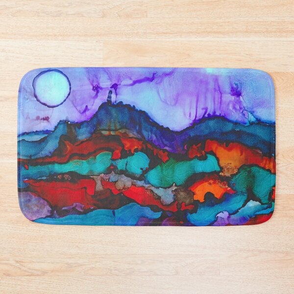 Item preview, Night in the mountains alcohol ink painting designed and sold by kittyvdheuvel.