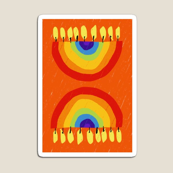 Item preview, Rainbow Chanukiah Orange Print designed and sold by TillaCrowne.