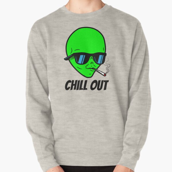 Alien smoking weed Pullover Sweatshirt