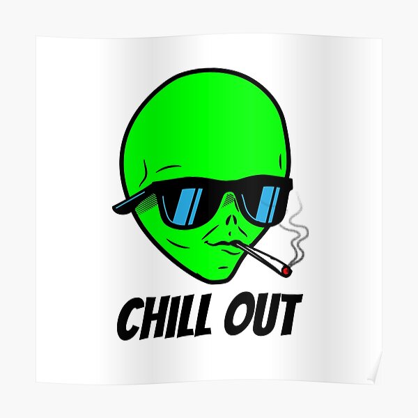 Alien smoking weed Poster
