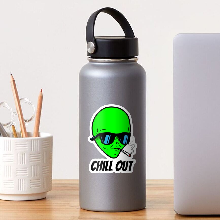 Alien smoking weed Sticker