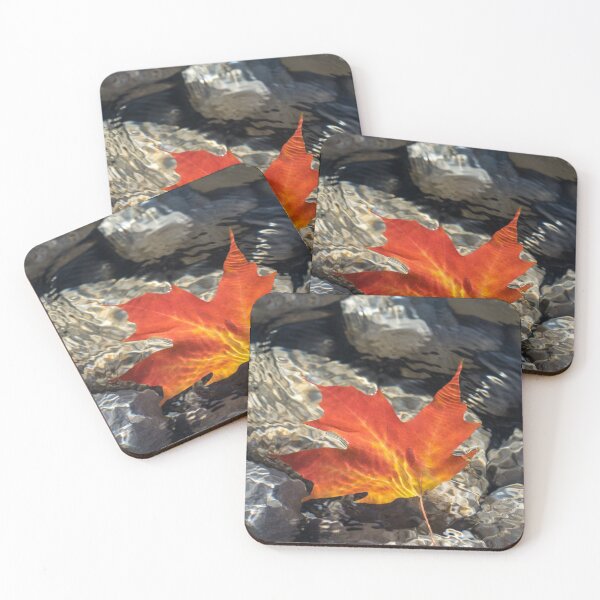 Item preview, Playful Patterns - Maple Leaf in Bold Vermilion and Orange Floating Underwater designed and sold by Georgia Mizuleva.