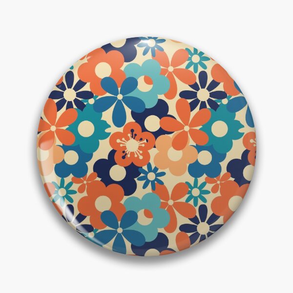 Item preview, Classic 1970s Colors Flower Power Seamless Pattern Print designed and sold by ClaudiaFlores.