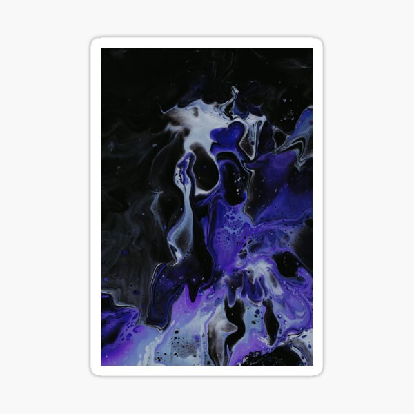 Dark violet and blue Dutch pouring Sticker