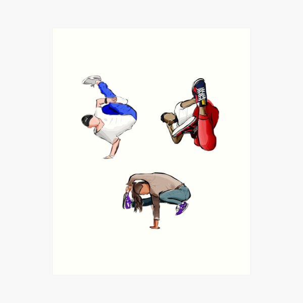 Bboy & Bgirl Freezes - Dark Outline Art Print