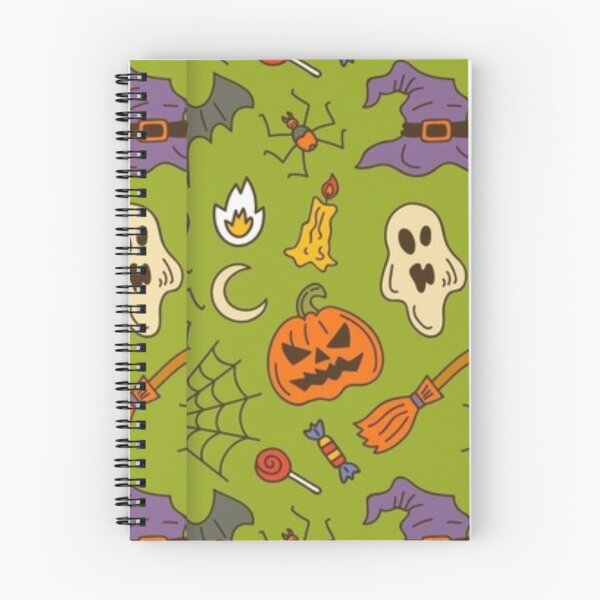 Item preview, Green, Orange, purple, cute Halloween watercolor pattern, boo, witch, candy, bat, witch hat, pumpkin, latest Halloween bestselling, trending designed and sold by August-E.