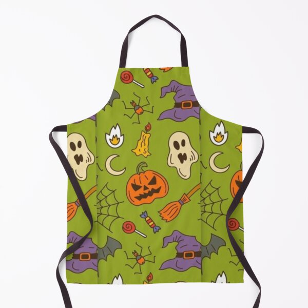 Item preview, Green, Orange, purple, cute Halloween watercolor pattern, boo, witch, candy, bat, witch hat, pumpkin, latest Halloween bestselling, trending designed and sold by August-E.