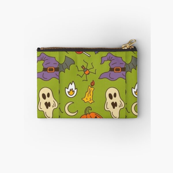 Item preview, Green, Orange, purple, cute Halloween watercolor pattern, boo, witch, candy, bat, witch hat, pumpkin, latest Halloween bestselling, trending designed and sold by August-E.