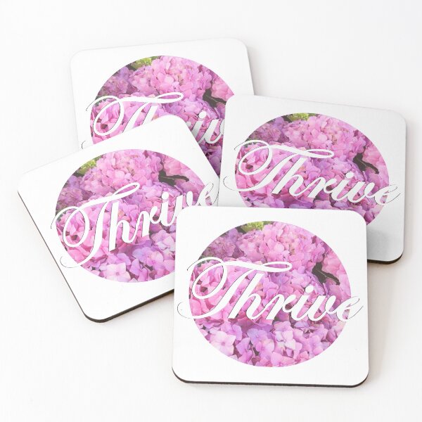 Item preview, 1. Thrive - Inspirational Word Pink Hydrangea designed and sold by citrusapple.