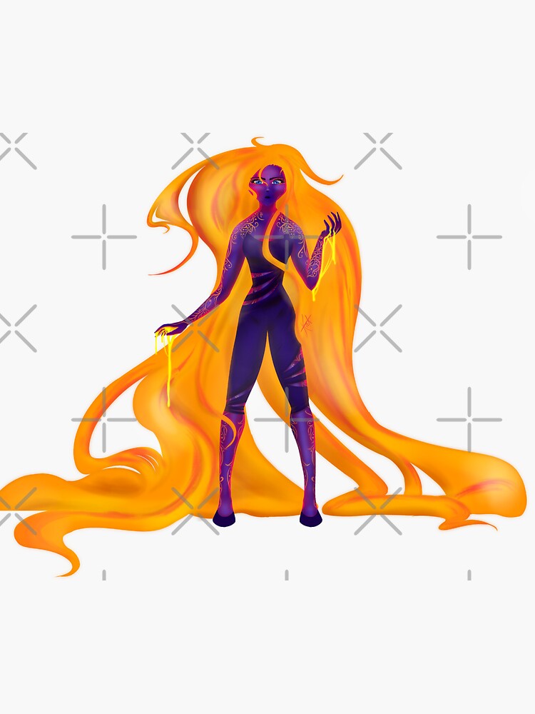 "Lava Girl" Sticker for Sale by renesmeewolfe Redbubble