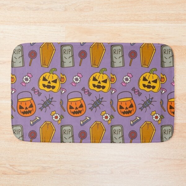 Item preview, Pumpkin lantern, Yellow, Orange, purple, cute Halloween watercolor pattern, boo, witch, candy, bat, witch hat, pumpkin, latest Halloween bestselling, trending designed and sold by August-E.