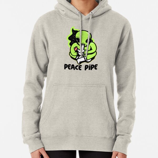 alien smoking bong Pullover Hoodie
