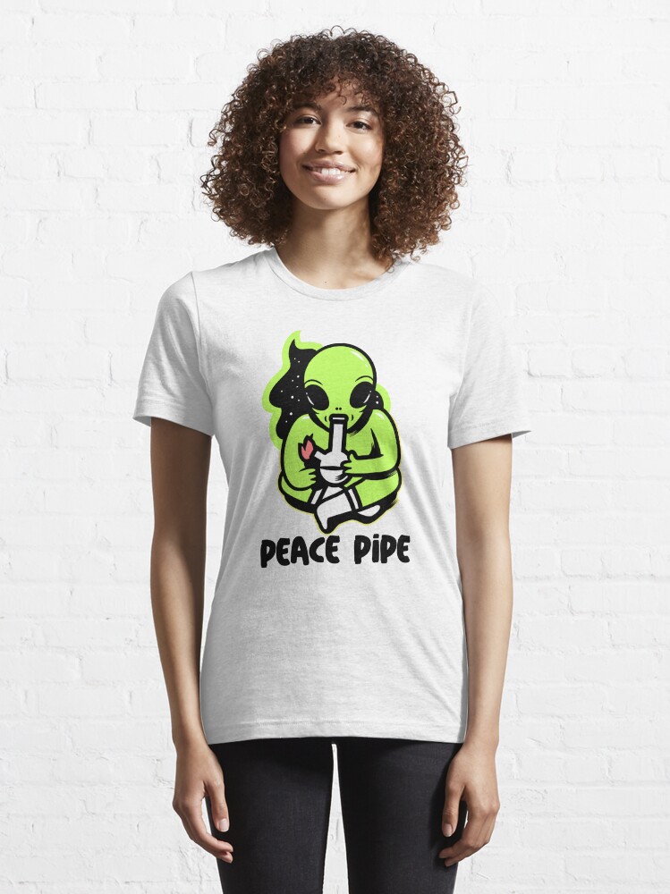 Alternate view of alien smoking bong Essential T-Shirt
