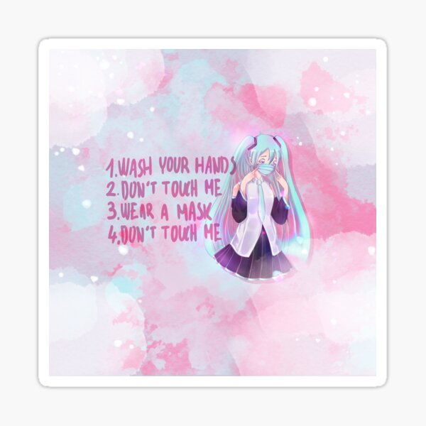 Miku don't touch me mask Sticker