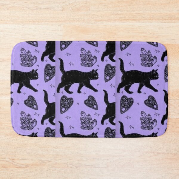 Item preview, Black cat, magic spell, diamonds, sketch purple pattern, Halloween, witch, candy, bat, witch hat, pumpkin, latest Halloween bestselling, trending designed and sold by August-E.