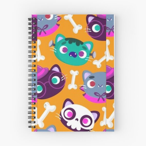 Item preview, Witch cats, white, Orange, purple, cute Halloween watercolor pattern, boo, witch, candy, bat, witch hat, pumpkin, latest Halloween bestselling, trending designed and sold by August-E.