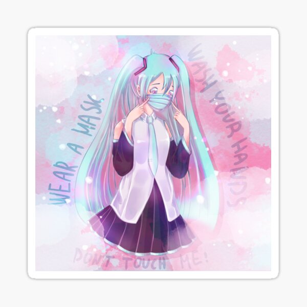 Hatsune Miku wear a mask Sticker