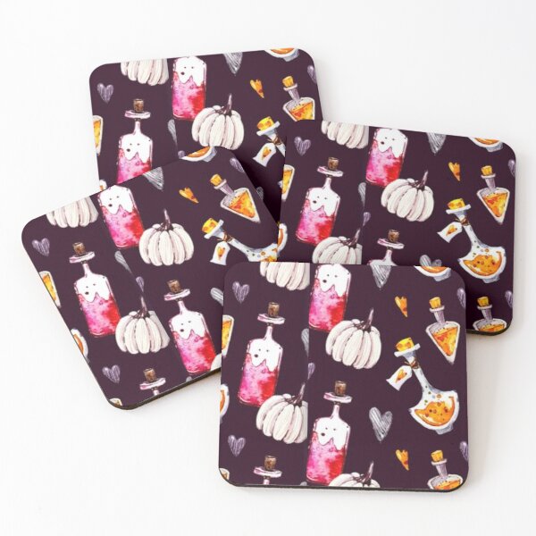 Item preview,  Black, white, Orange, pink, cute Halloween watercolor pattern, boo, witch, candy, bat, witch hat, pumpkin, latest Halloween bestselling, trending designed and sold by August-E.