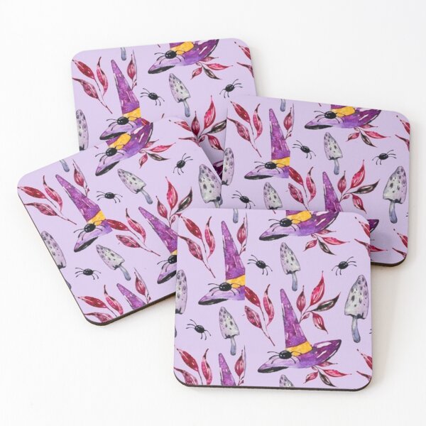 Item preview, Witch hat, lavender, lilac, purple, pink, cute Halloween watercolor pattern, boo, witch, candy, bat, witch hat, pumpkin, latest Halloween bestselling, trending designed and sold by August-E.