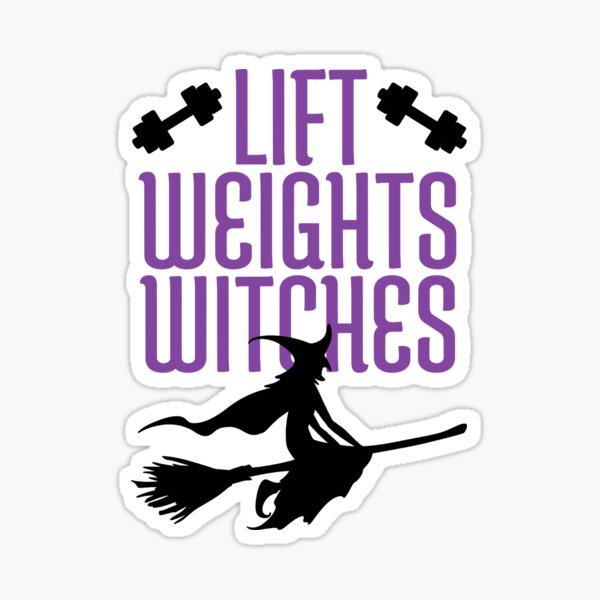 "Gym Lift Weight Witches Halloween" Sticker by dot97k Redbubble