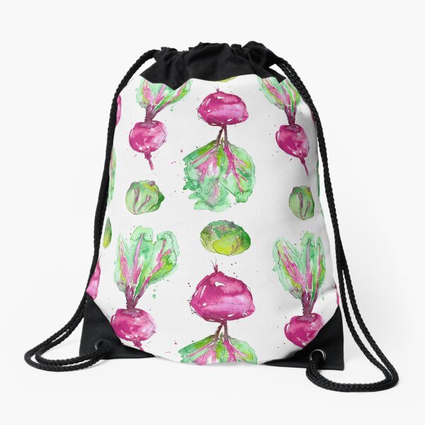 Watercolour Beetroot Drawstring Bag