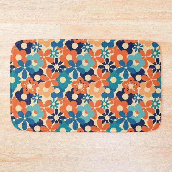 Item preview, Classic 1970s Colors Flower Power Seamless Pattern Print designed and sold by ClaudiaFlores.