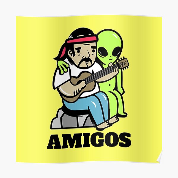 Hippie and alien Poster