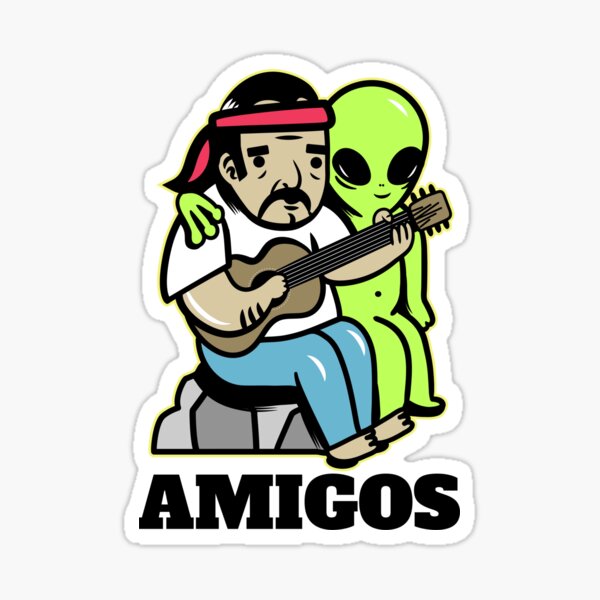 Hippie and alien Sticker