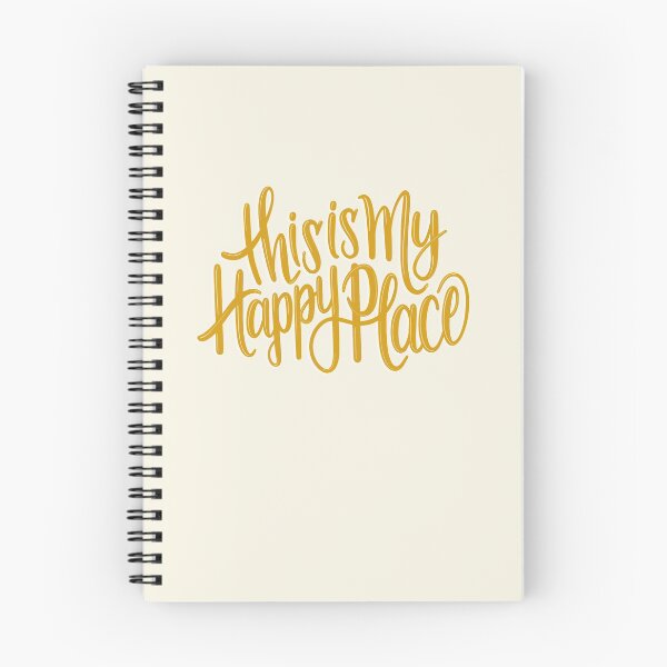 Item preview, This Is My Happy Place // Cute Hand Lettering Calligraphy Quote Art (Mustard Yellow) designed and sold by AEJdesign.