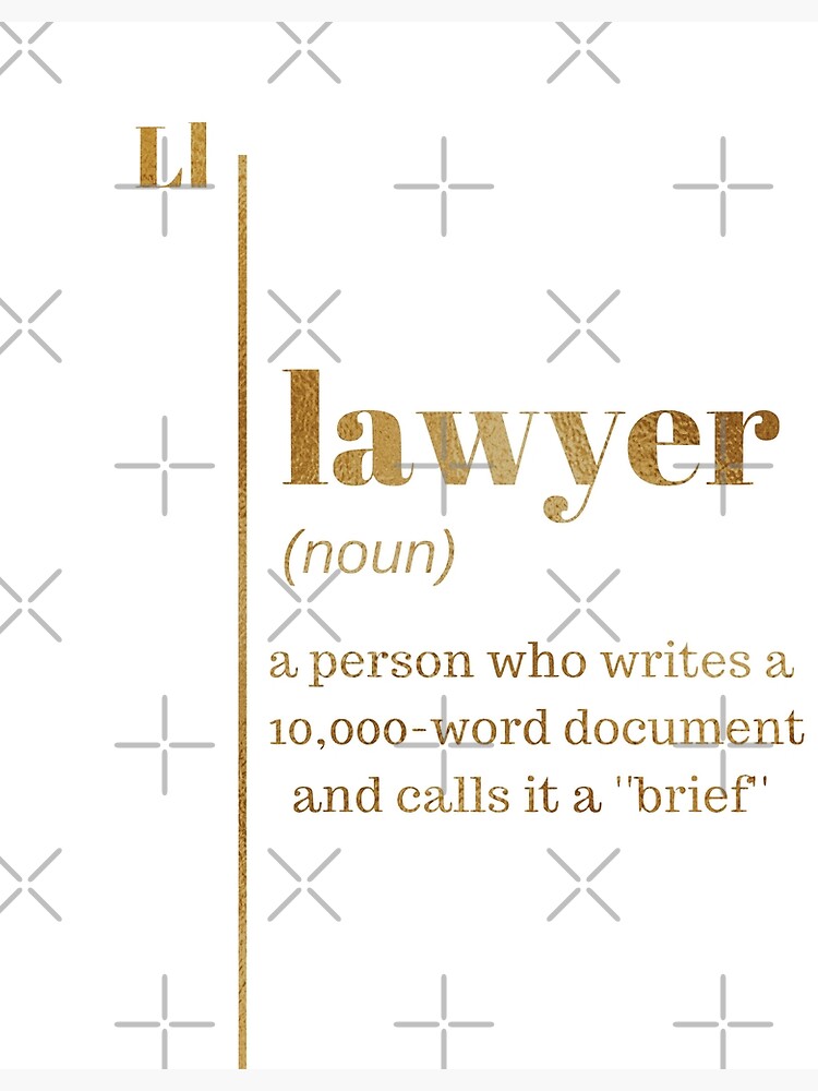 "Funny Lawyer Definition, Lawyer Office Decor Floral Print" Poster by