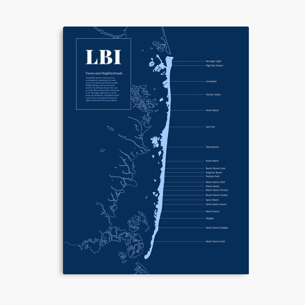 Peahala Park Lbi Map Lbi Long Beach Island, Nj Illustrated Town Map" Poster By Laurenrdesign |  Redbubble