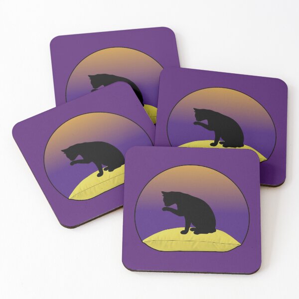 Item preview, Black Cat on a Yellow Pillow - Carmilla designed and sold by magicmags.