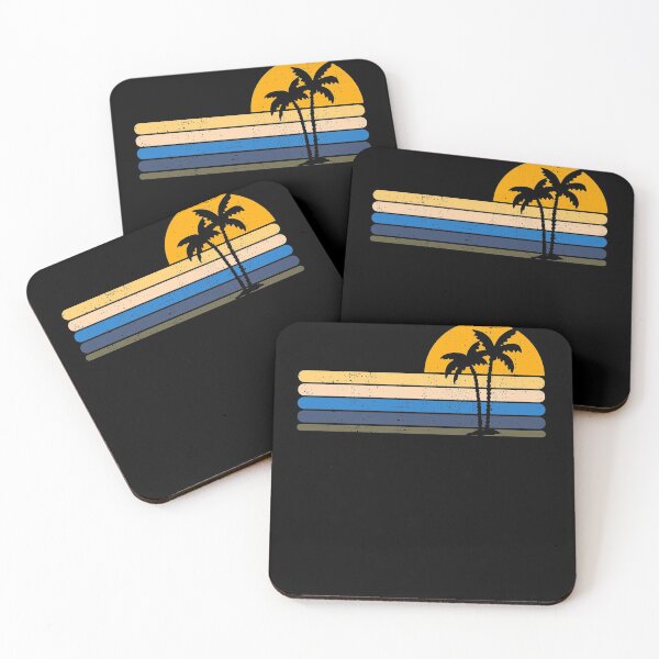 Aperçu de l'œuvre Retro Palm Tree Sunset Palmes Voyager Vacances créée et vendue par BigLoro.