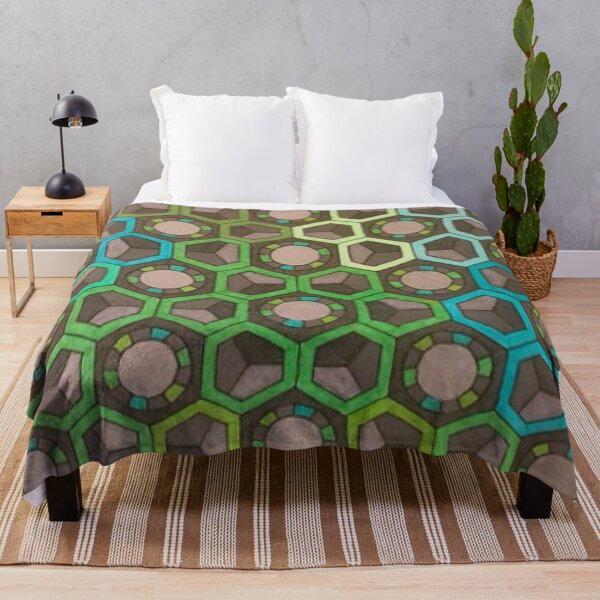 Item preview, Green gray honeycomb pattern designed and sold by ApArtPaintings.