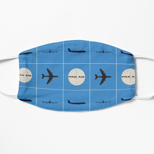 Pan Am Planes and Globe Square Pattern Flat Mask
