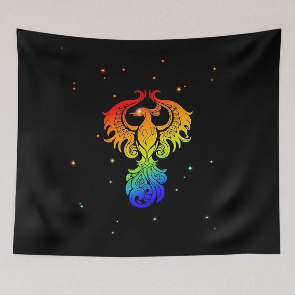 Item preview, Proud Rainbow Phoenix on Black designed and sold by echochernik.