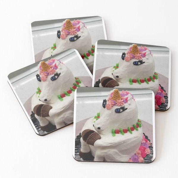 Item preview, Unicorn Shaped Cake With Peanut Butter Cup Hooves designed and sold by gailmariekern.