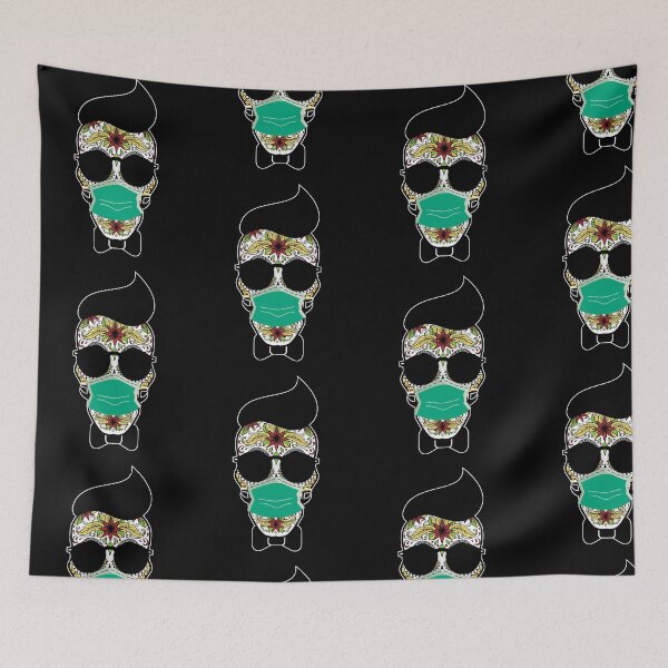 Item preview, Dia de los Muertos 2020 a Mexican Sugar Skull with Face Mask designed and sold by Frosty1489.