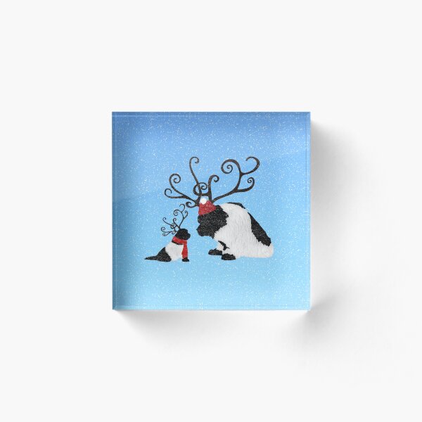 Landseer Newfoundland Reindeer Acrylic Block