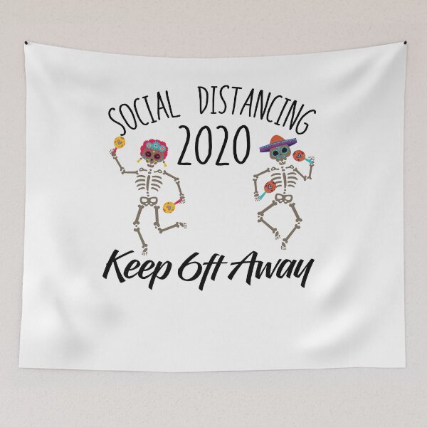 Item preview, Social Distancing Keep 6ft Away Quarantine Mask designed and sold by Two Left Hands Design.