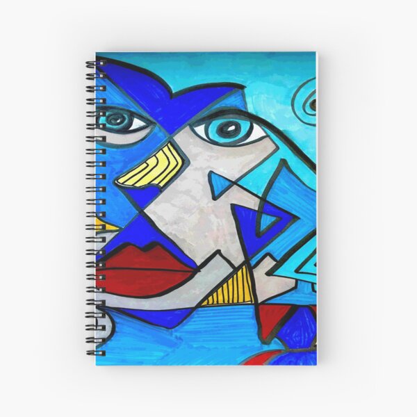 Abstract Blue Face Spiral Notebook