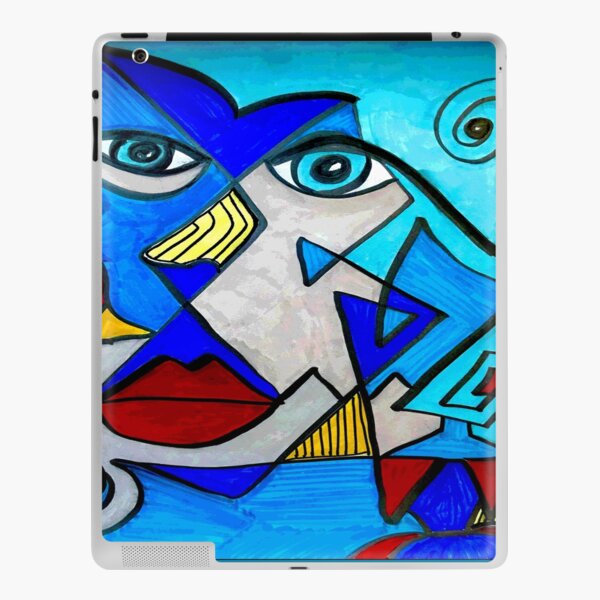 Abstract Blue Face iPad Skin