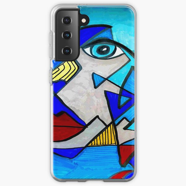 Abstract Blue Face Samsung Galaxy Soft Case