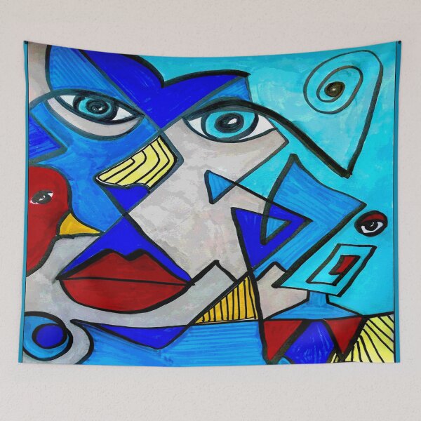 Item preview, Abstract Blue Face designed and sold by Sarah Curtiss.