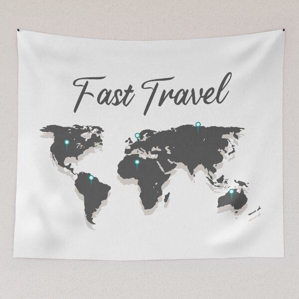 Item preview, MAP OF THE WORLD, FAST TRAVEL designed and sold by TheFirstOne.