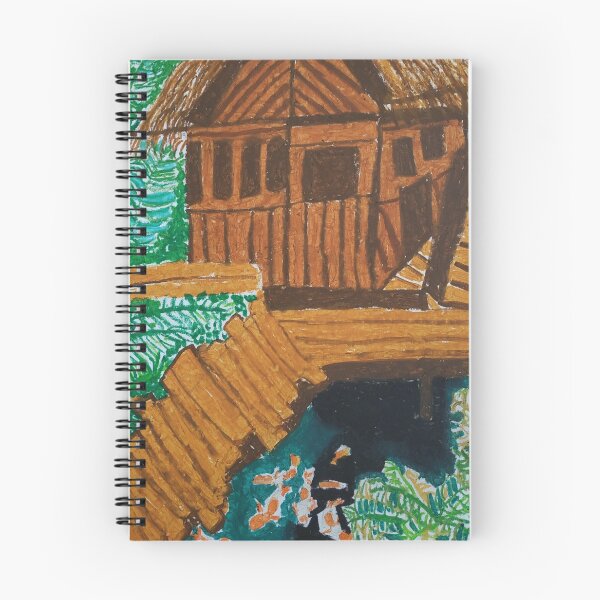 Item preview, Wooden hut with a koi pond. designed and sold by eliasworld.