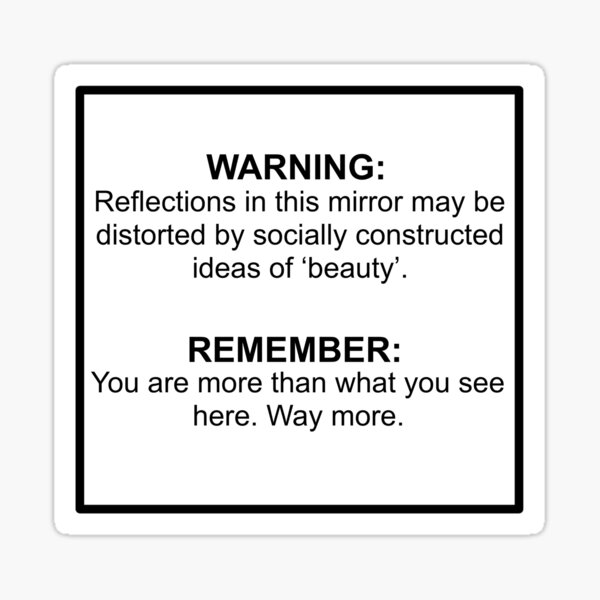 mirror warning beauty standards Sticker