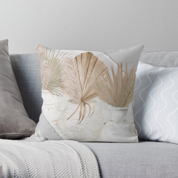 Boho pillow pampas grass bohemian Throw Pillow